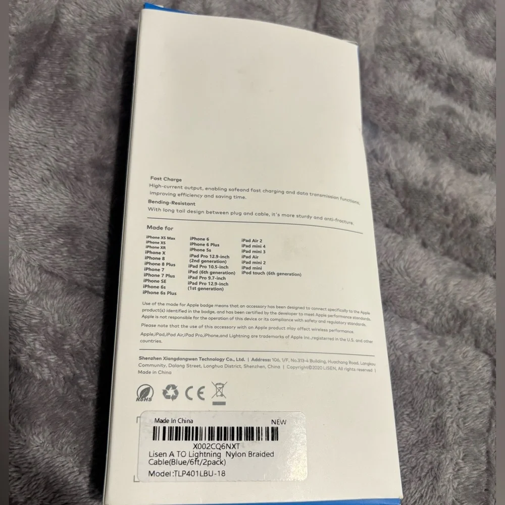 iPhone Charger Cable 2Pack 6FT, Nylon Braided‎ Lightning Cable
